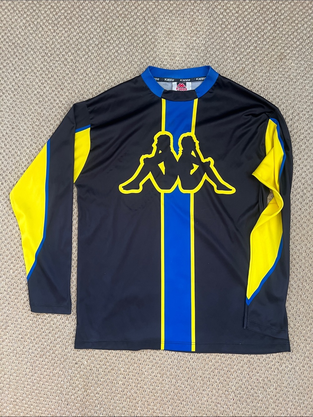 Kappa Black Blue Yellow Long-Sleeve Logo Top
